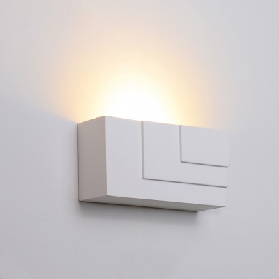 indoor square simple design small size gypsum plaster surface mounting led wall Lamp light for home hotel bedroom decoration